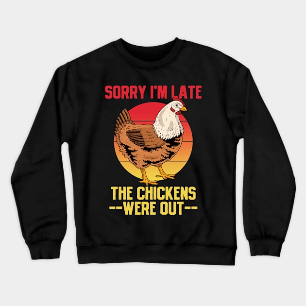 Chicken Farmer Retro Crewneck Sweatshirt by CreativeGiftShop